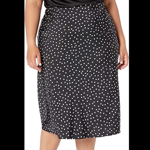 The Drop Women’s Silky Slip B&W Polka Dot Midi Skirt - Size Large - Picture 7 of 8